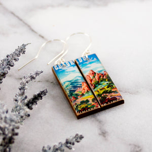 COLORADO - Mountains Vintage Travel Poster Earrings