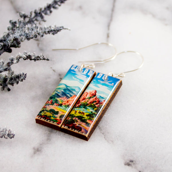 COLORADO - Mountains Vintage Travel Poster Earrings