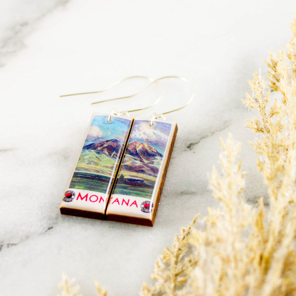 MONTANA - Vintage Travel Poster Earrings