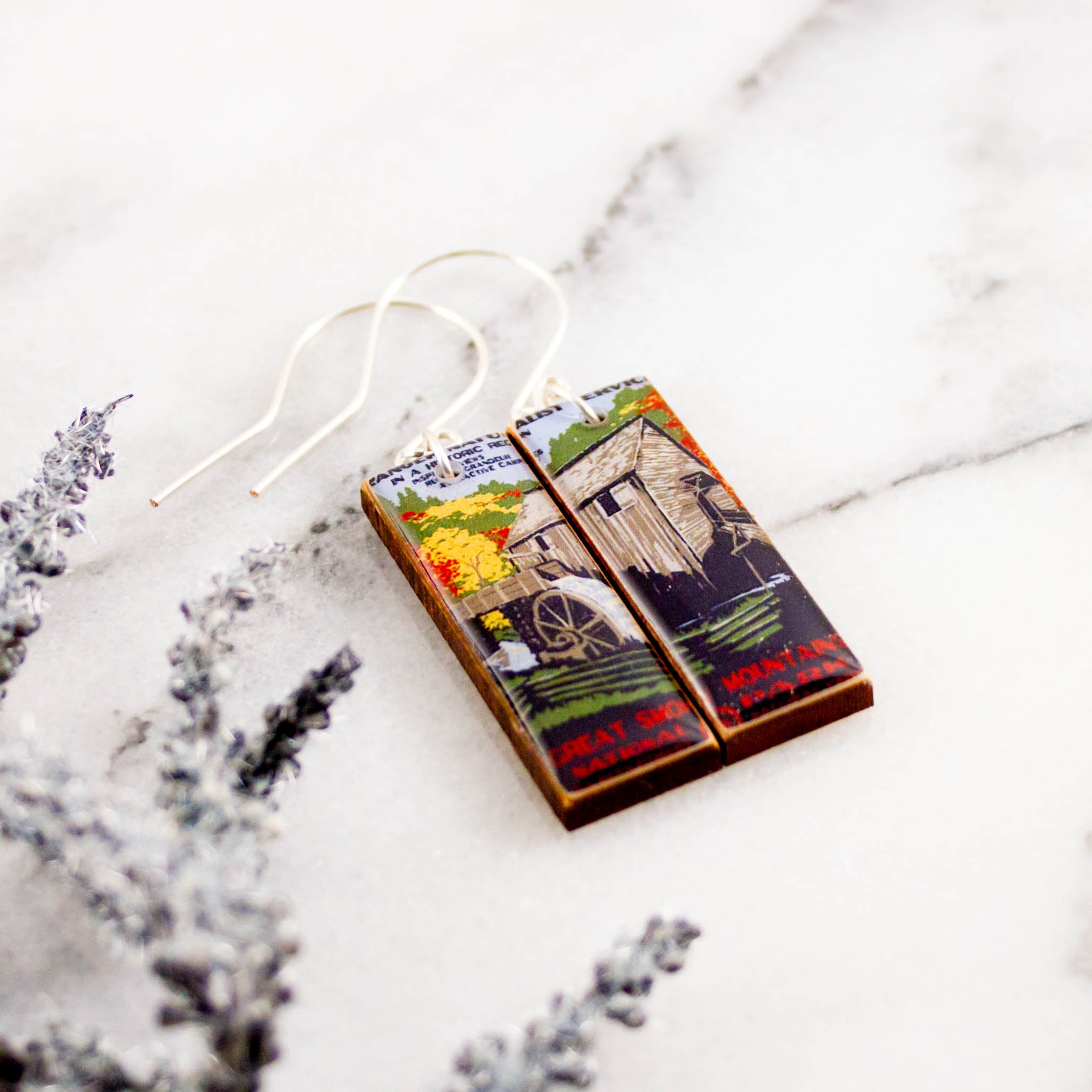 NORTH CAROLINA - Great Smoky Mountains National Park Travel Poster Earrings