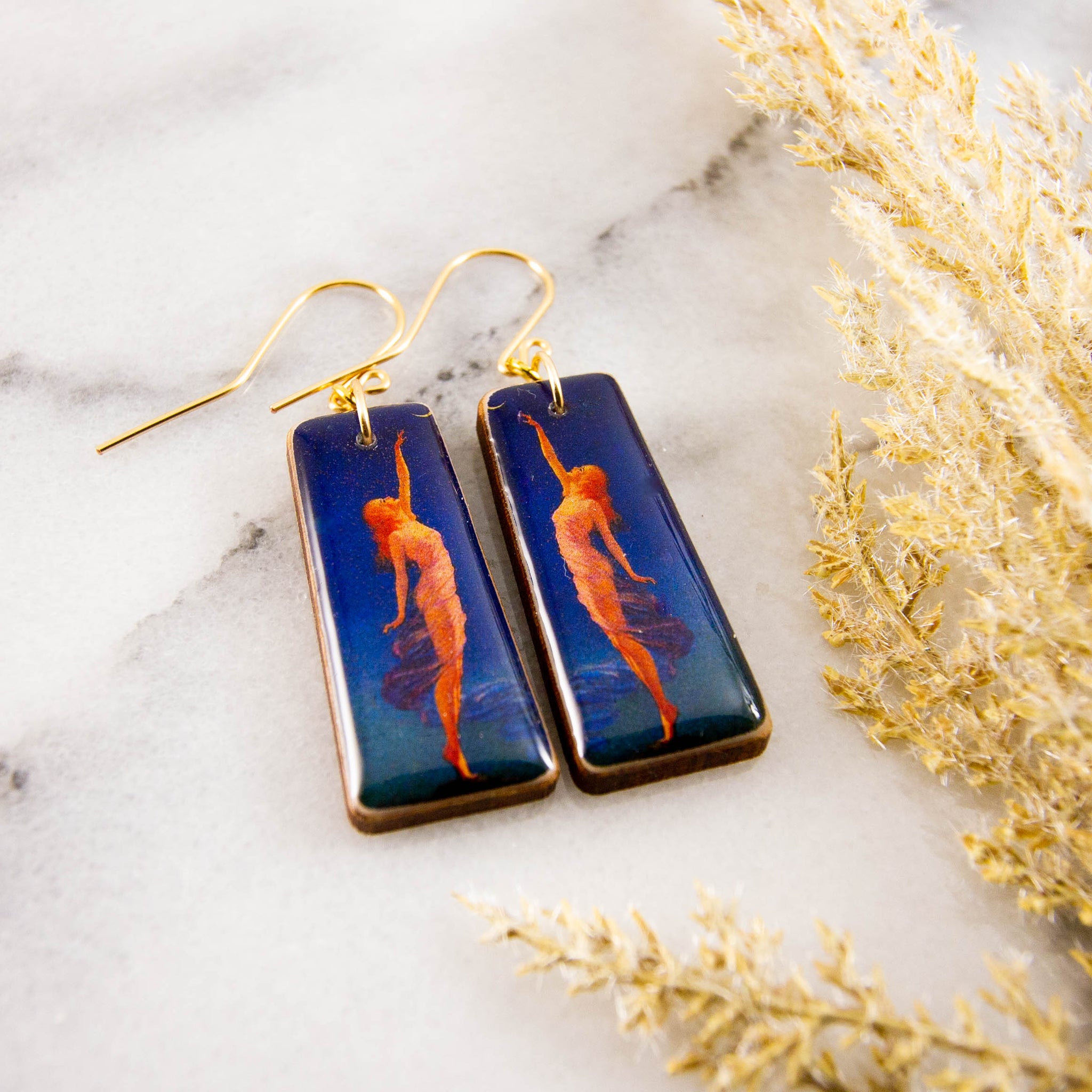 Reaching for the Stars Vintage Tapered Rectangle Earrings