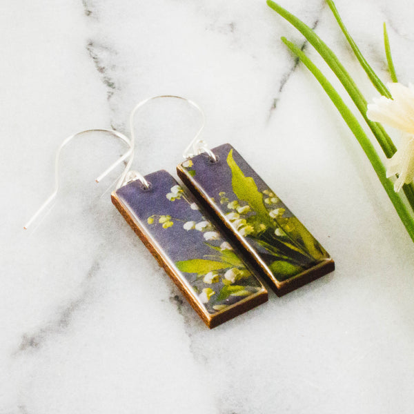 Lily of the Valley Rectangle Earrings