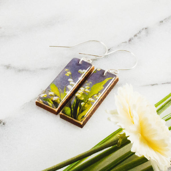 Lily of the Valley Rectangle Earrings