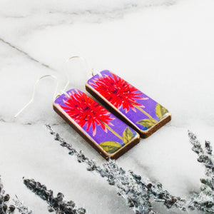 Dahlia Vintage Matchbook Tapered Rectangle Earrings