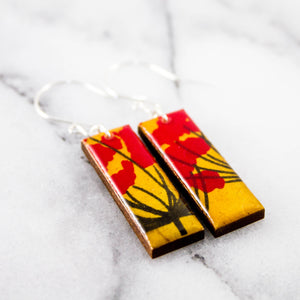 Yellow Tansy Rectangle Earrings