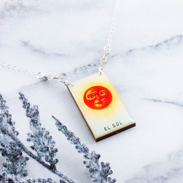 Mexican Loteria El Sol Necklace