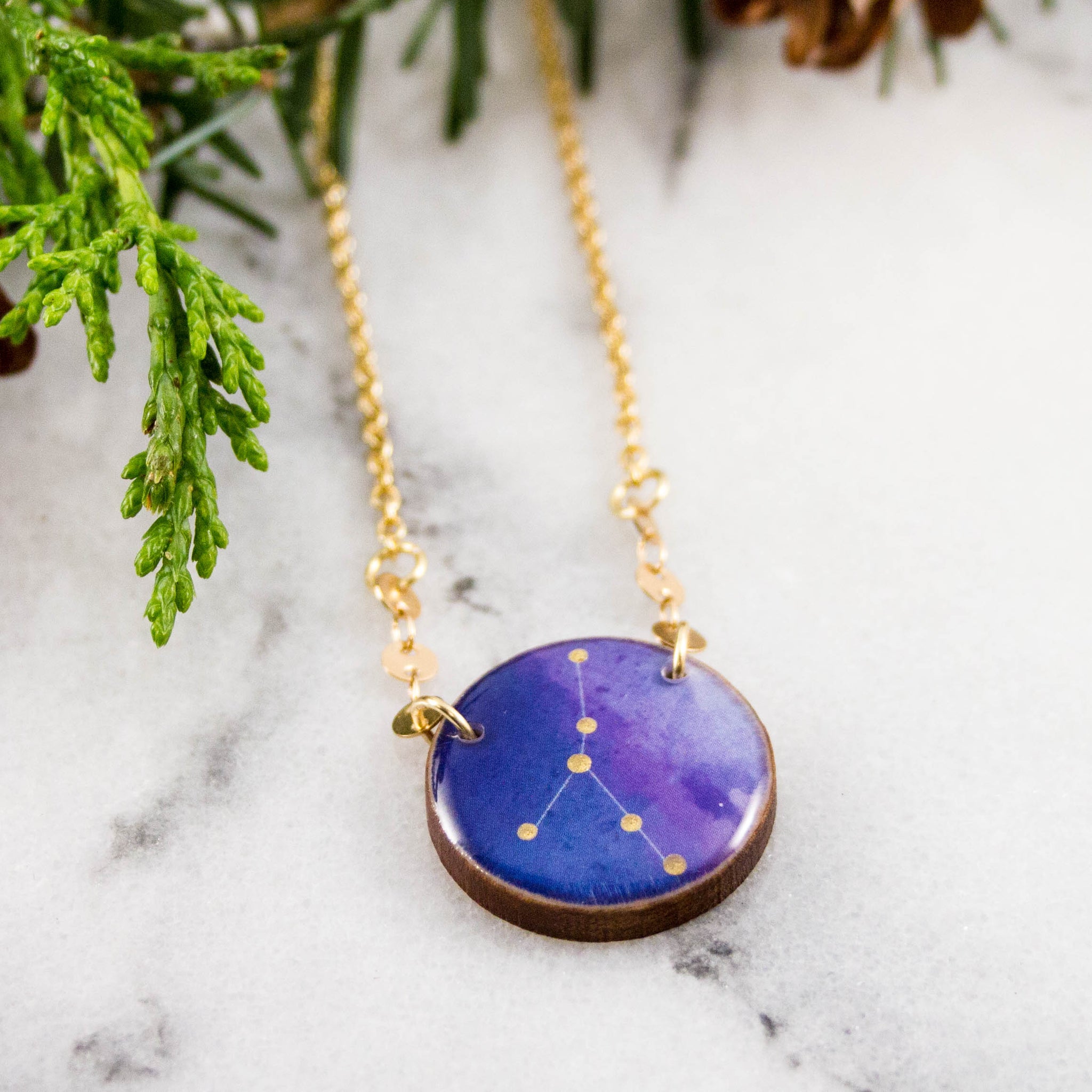 Cancer Handpainted Constellation Necklace