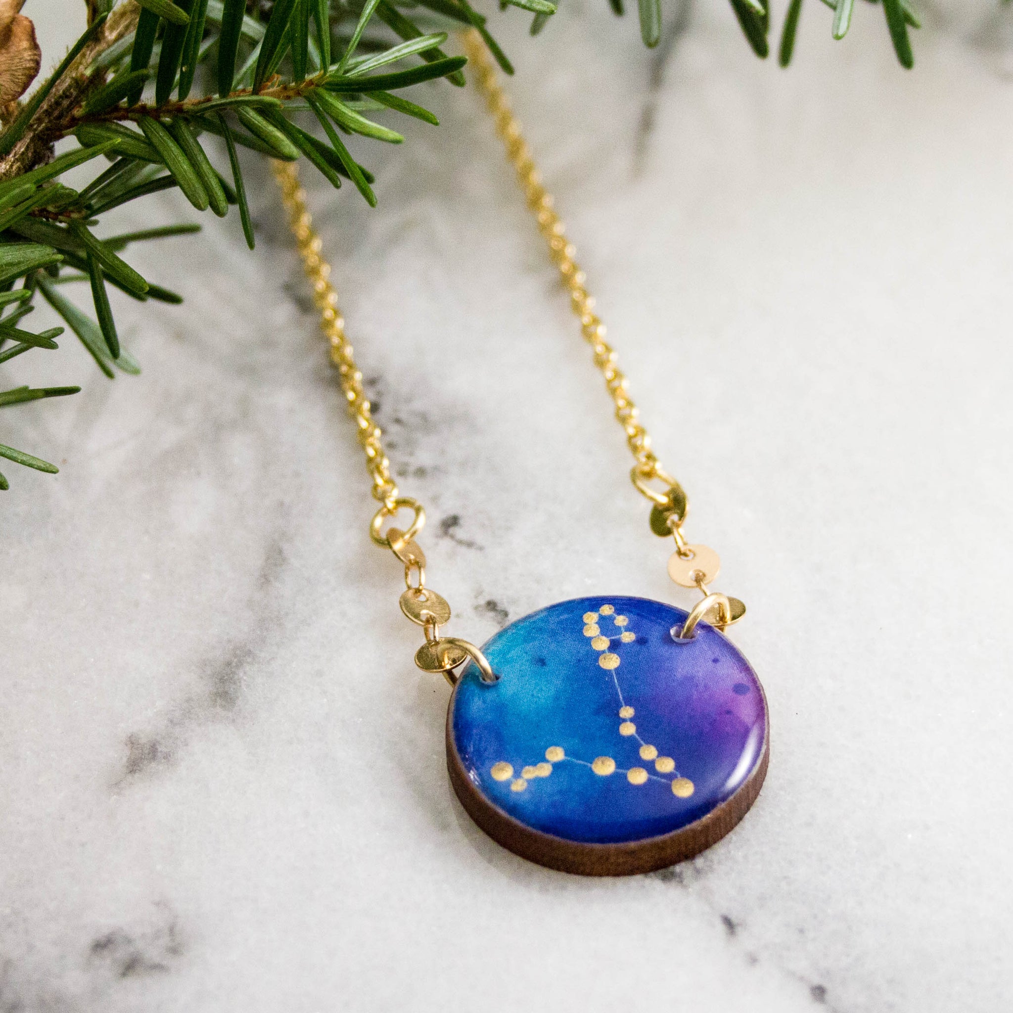 Pisces Handpainted Constellation Necklace