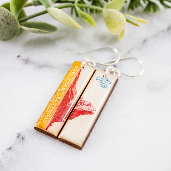 NEW MEXICO- Vintage Postage Stamp Earrings