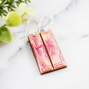 CONNECTICUT- Vintage Postage Stamp Earrings