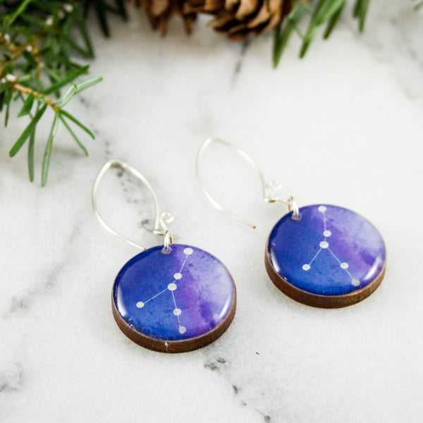 Cancer Handpainted Constellation Earrings