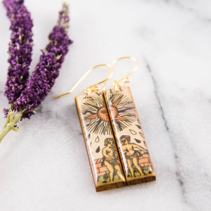 Italian Tarot Card Earrings- The Sun