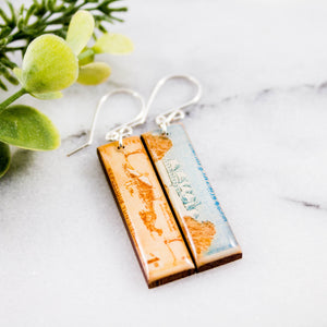 TUNISIA- Vintage Desert Postage Stamp Earrings