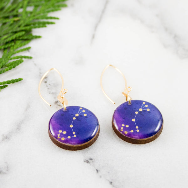Scorpio Handpainted Constellation Earrings