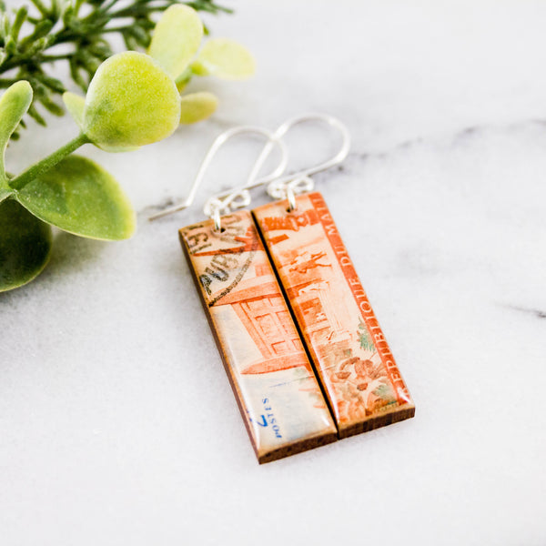 MALI- Vintage Postage Stamp Earrings