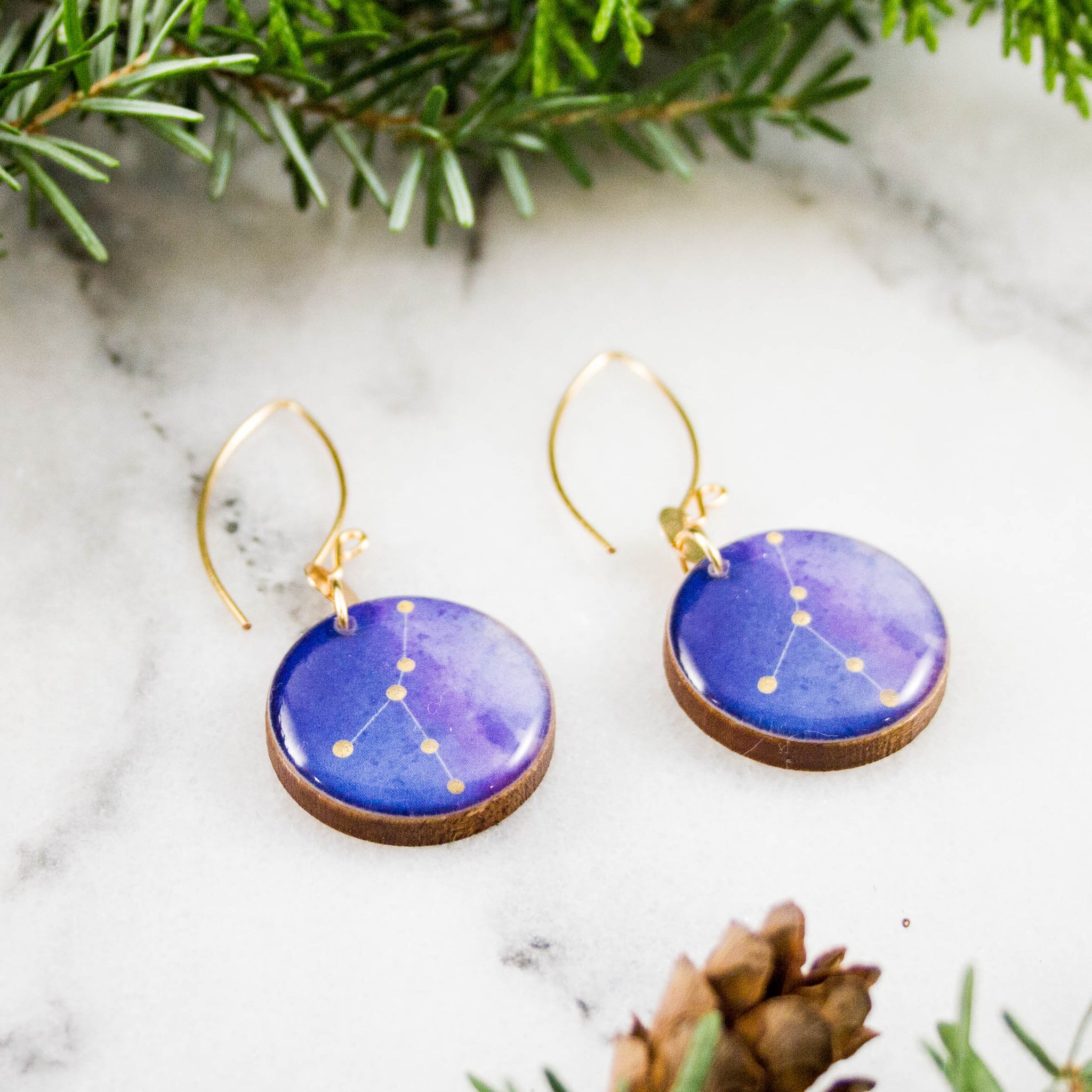 Cancer Handpainted Constellation Earrings