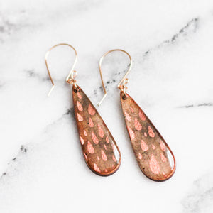 Copper Rain Teardrop Earrings