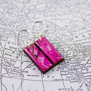 Antique Pakistan Postage Stamp Earrings