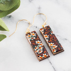 Autumn Branches Rectangle Earrings