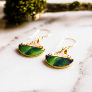 Mood Swings Brass Earrings... Aurora Borealis - No Man's Land Artifacts